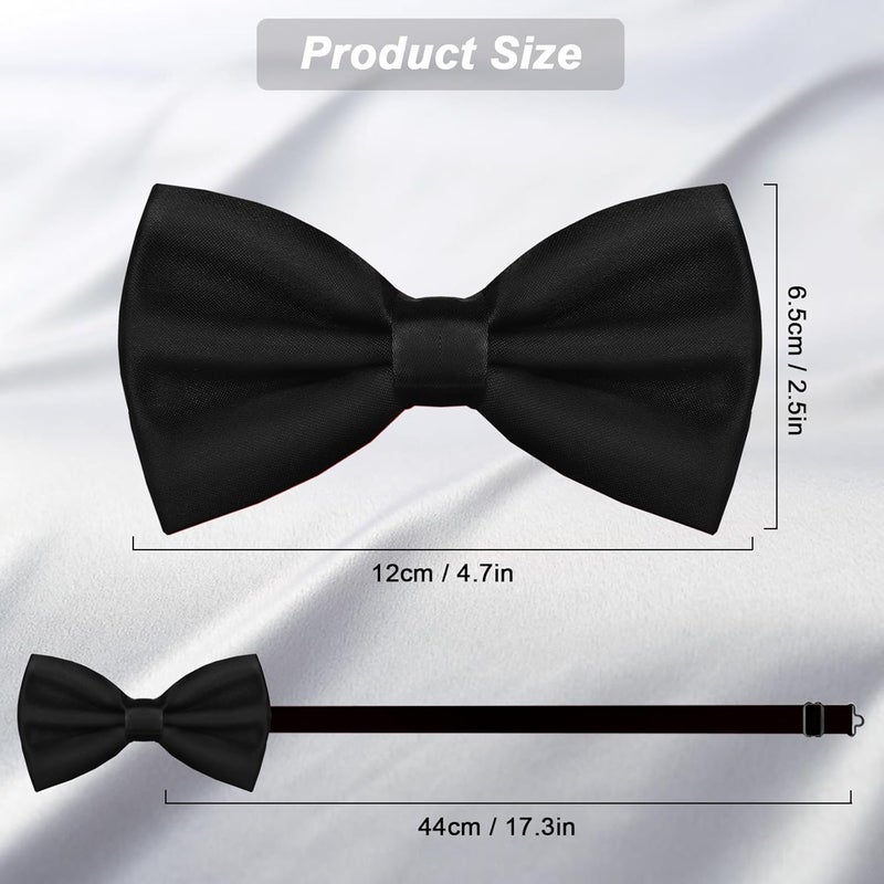 WOXVM Men's Bow Ties Solid Color Pre-Tied Bow Tie Satin Formal Tuxedo Bowtie Adjustable Neck Bowtie for Men Wedding Party - Image 3